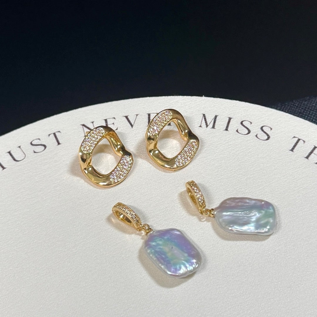 Natural Baroque Freshwater Pearl Earrings