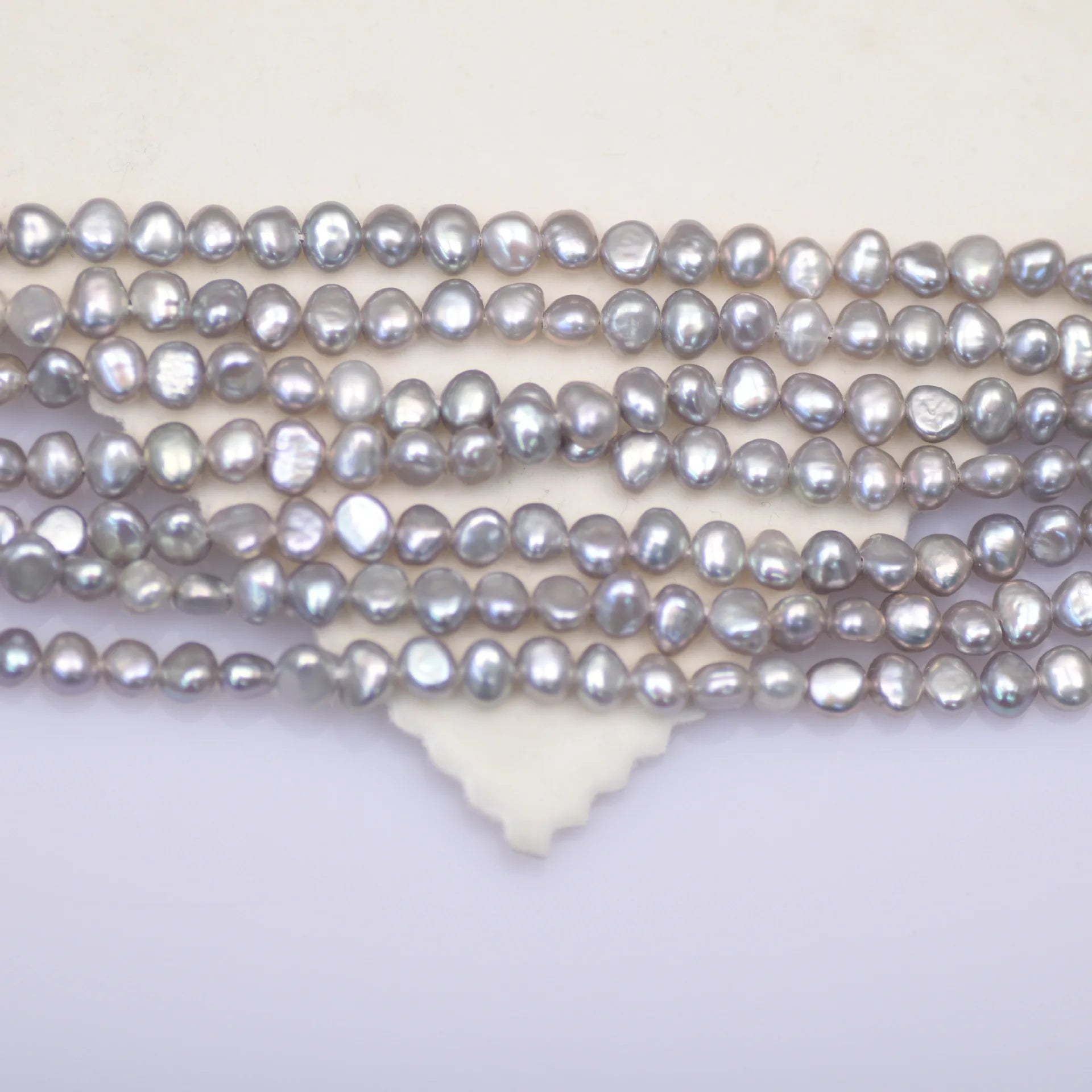 5-6mm Baroque Freshwater Pearl Bead Grey Color with Smooth Surface Natural Loose Strand Bracelet Necklace Make for Fine Jewelry
