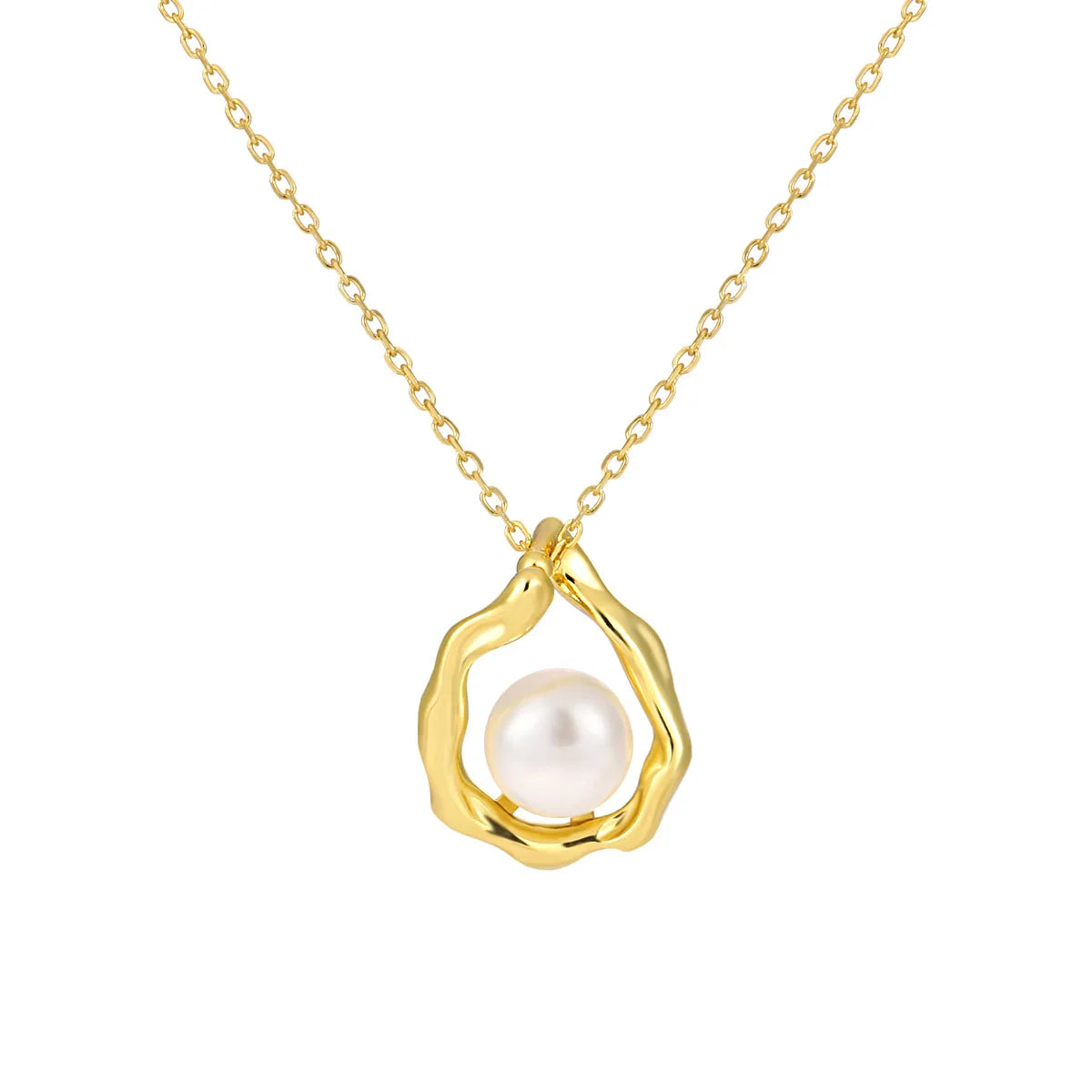 DIY Design Natural Freshwater Baroque Pearl Pendant unisex Necklace French Style Design 18K Gold Plating Trendy Gift