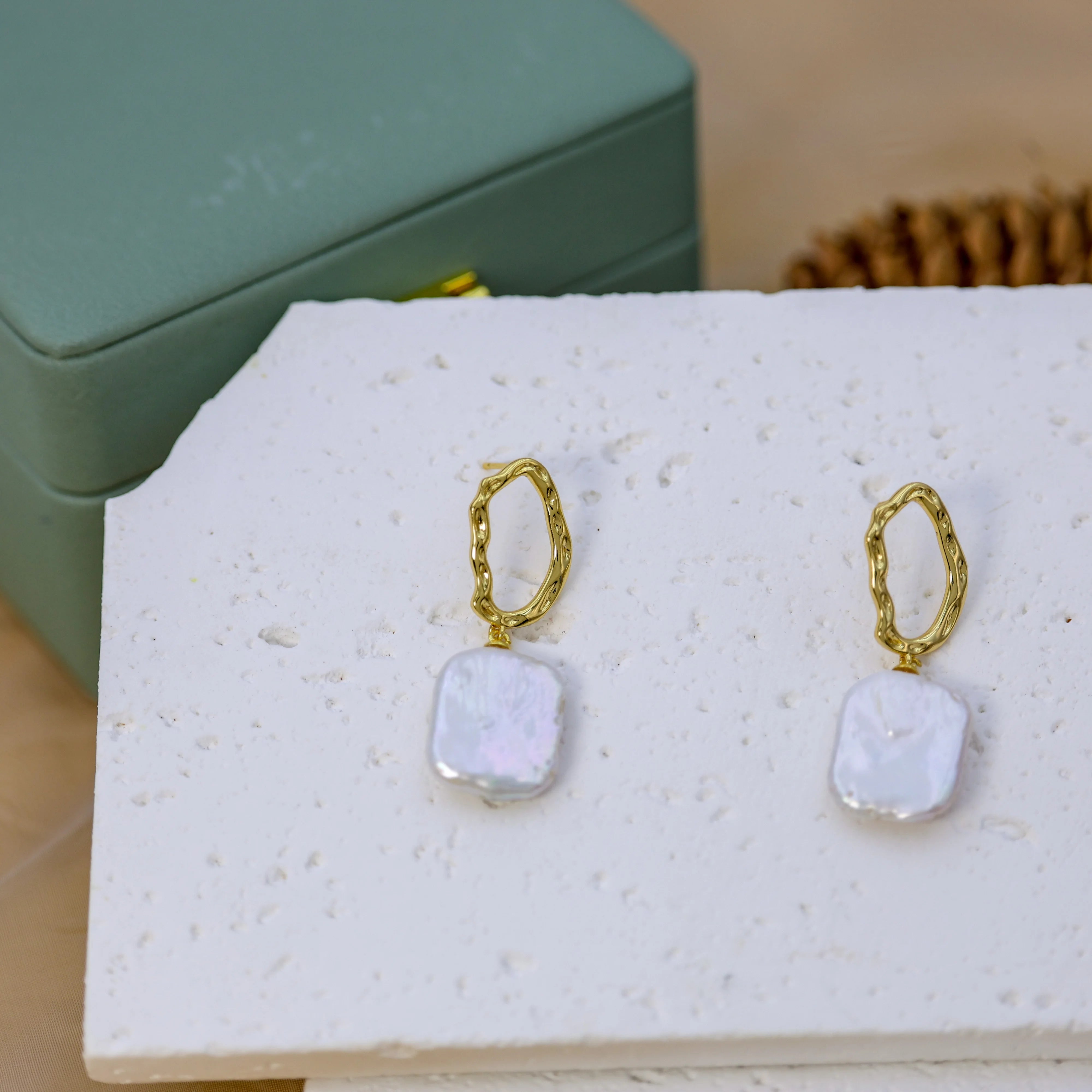 DIY Fashion Design Baroque Freshwater Pearl Drop Earrings for Women Gold Plated Trendy Fashion Jewelry Perfect Gift Idea