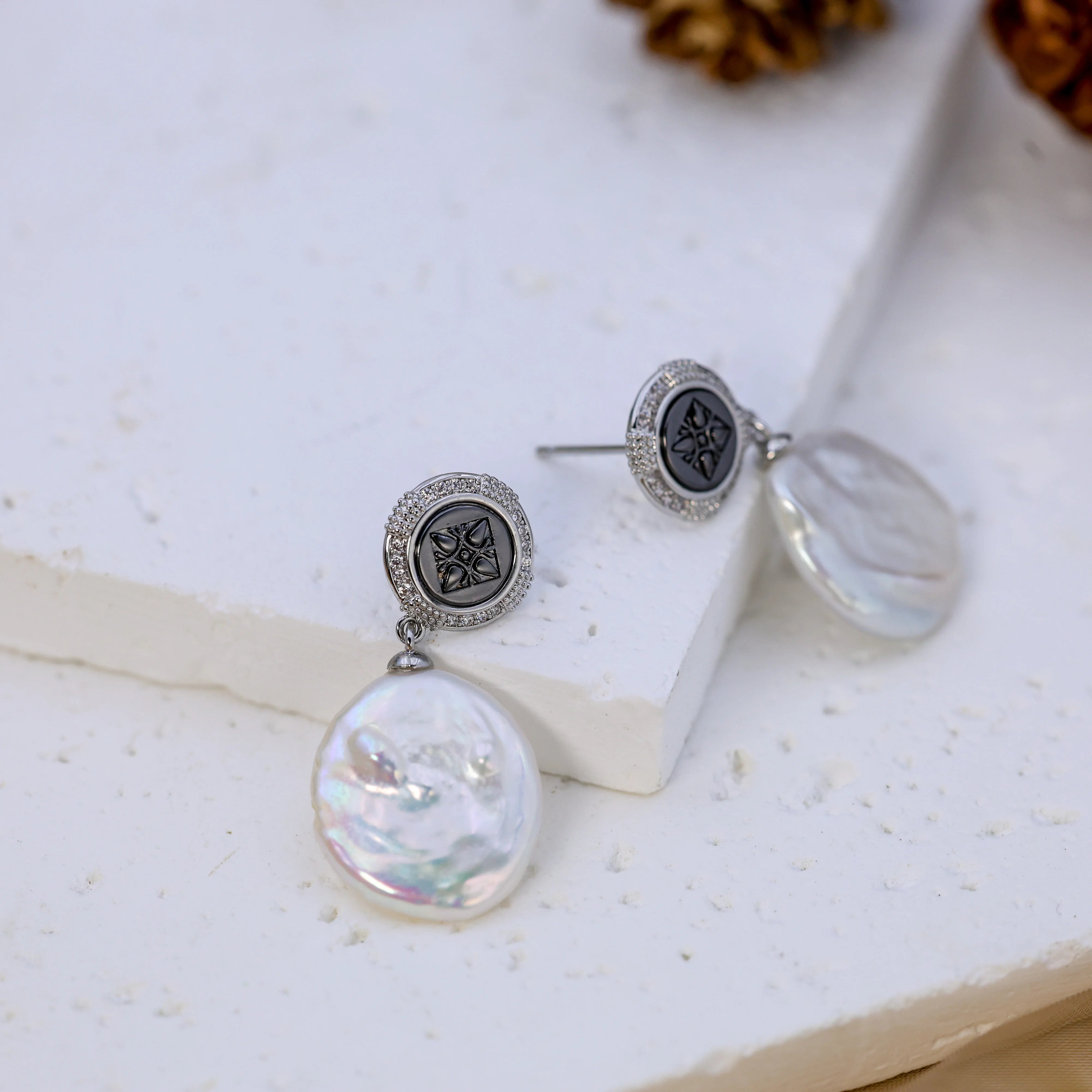 Natural Water Pearl Earrings Unisex Trendy Retro Drop Pendant 14k Gold Electroplating Star Awn Fashion Diamond Silver DIY