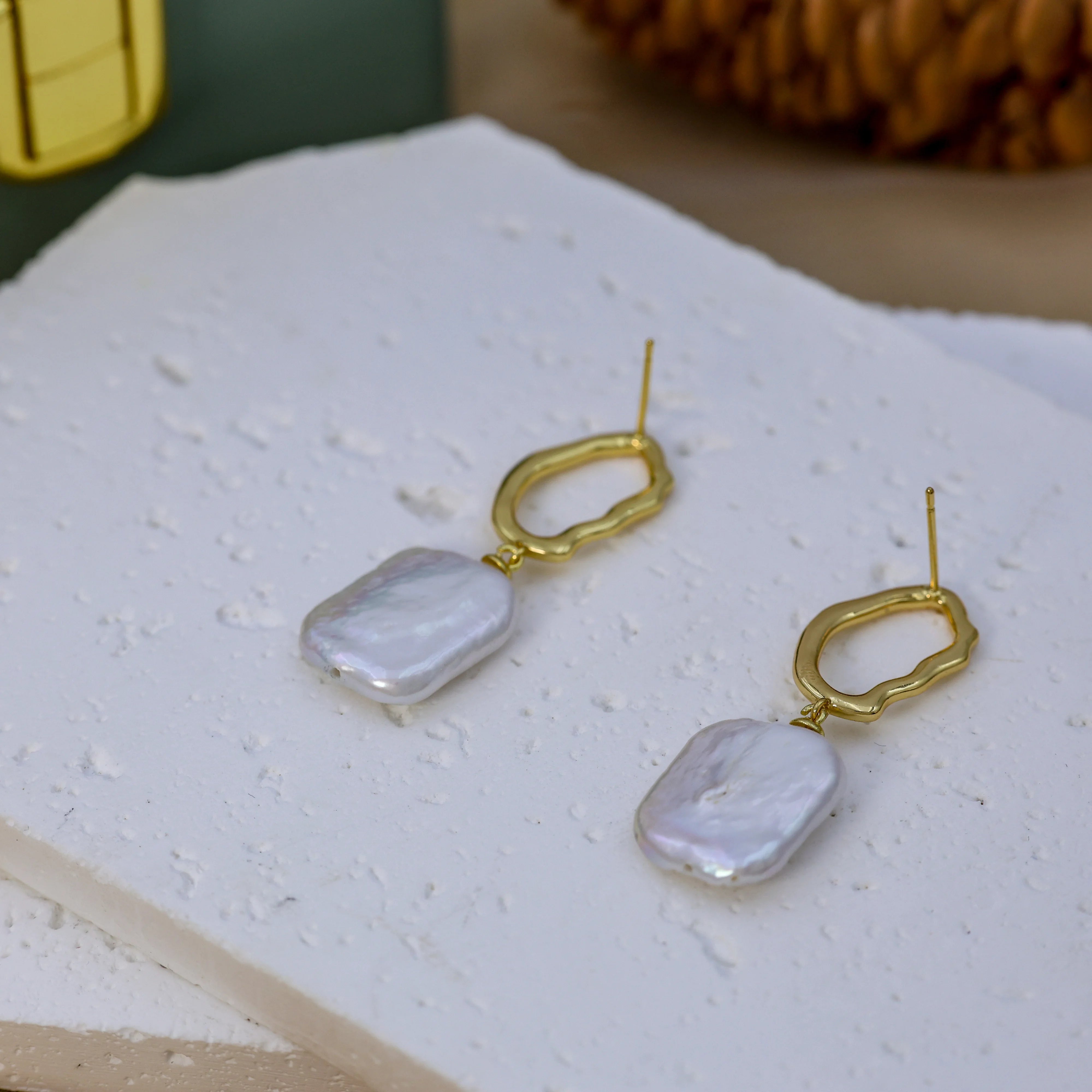 DIY Fashion Design Baroque Freshwater Pearl Drop Earrings for Women Gold Plated Trendy Fashion Jewelry Perfect Gift Idea