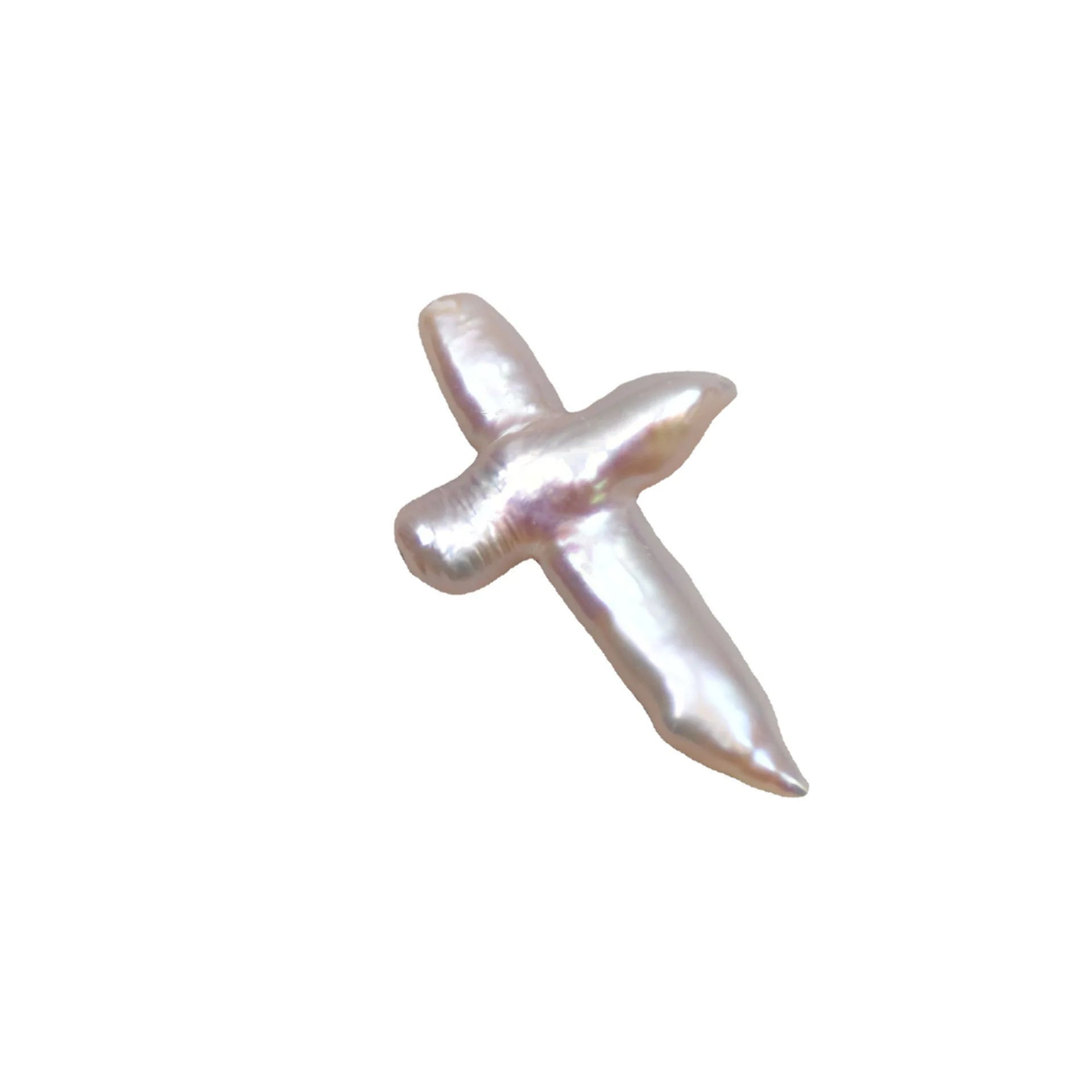 Wholesale Natural Cultured Cross Shaped Pearls Beads White Pink Freshwater Pearl for Jewelry round Baroque Shaped Loose Pearls