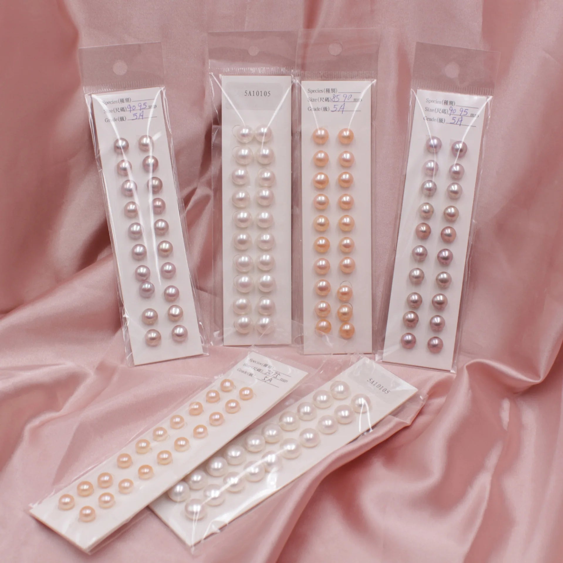 High Luster 5A Grade 5-10mm Half-Drilled Freshwater Pearls Button Shape Loose Pearls for DIY Jewelry Making