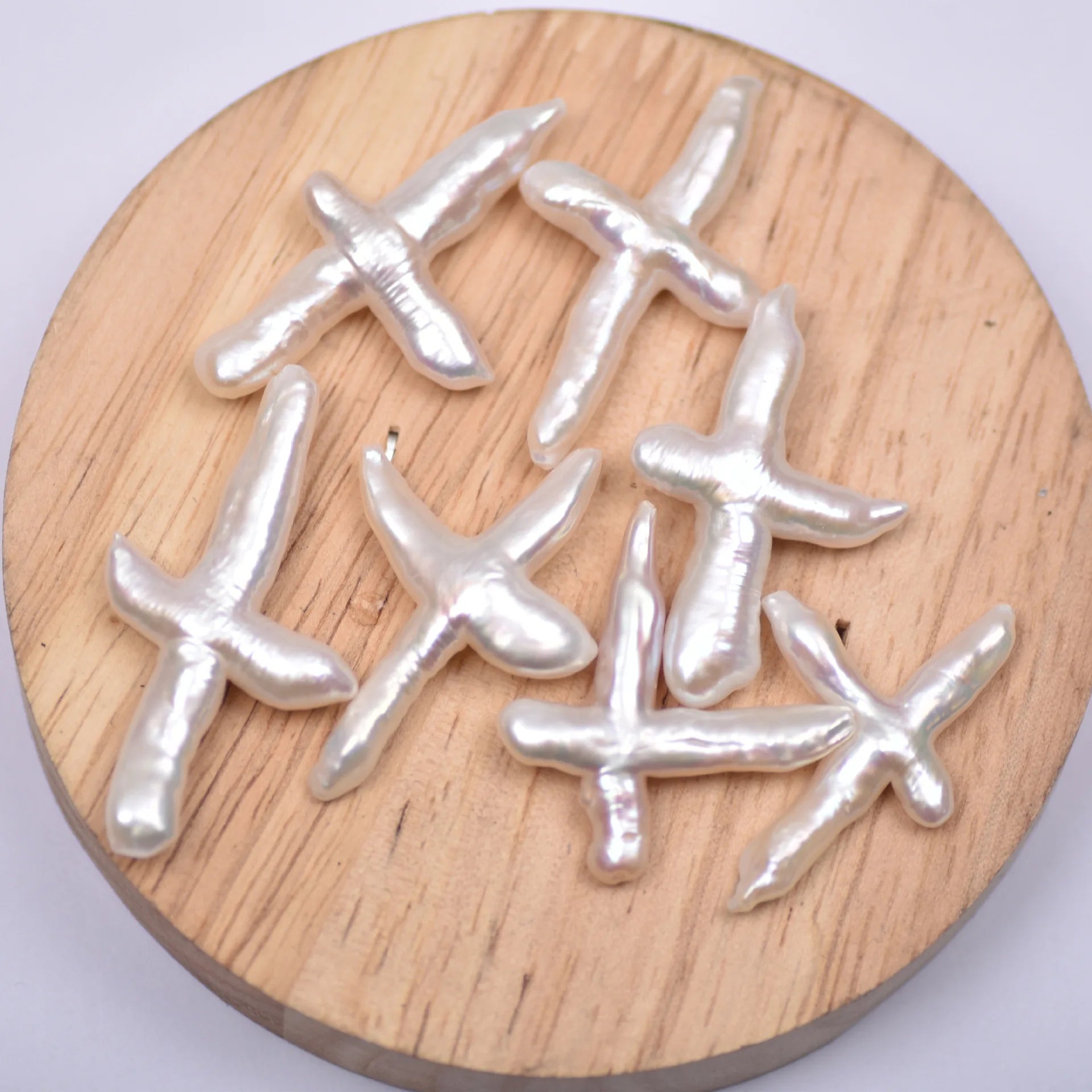 Wholesale Natural Cultured Cross Shaped Pearls Beads White Pink Freshwater Pearl for Jewelry round Baroque Shaped Loose Pearls