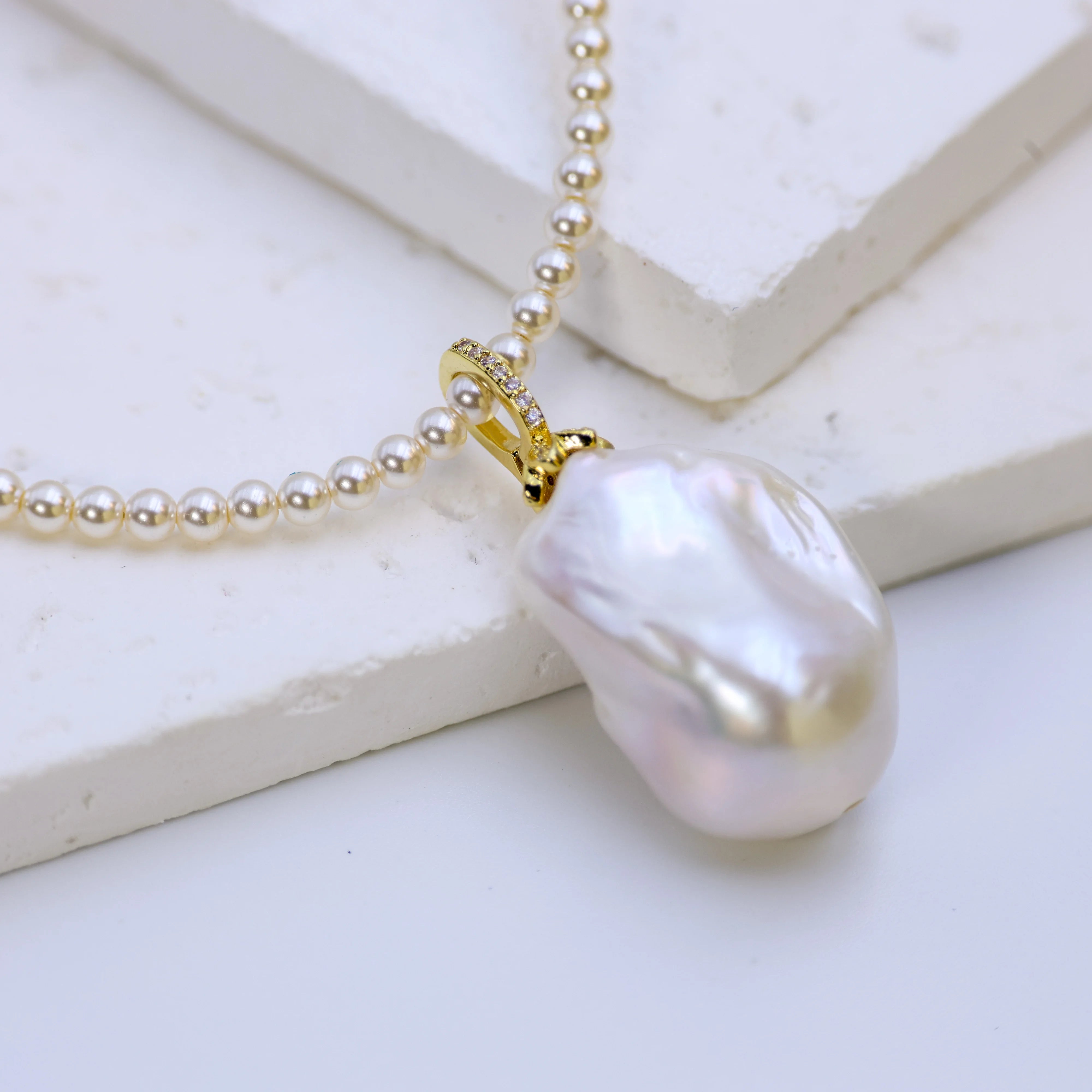 DIY Design Natural Freshwater Pearl Baroque Pearl Pendant Necklace for High end Women's Necklace Luxurious and elegant styles