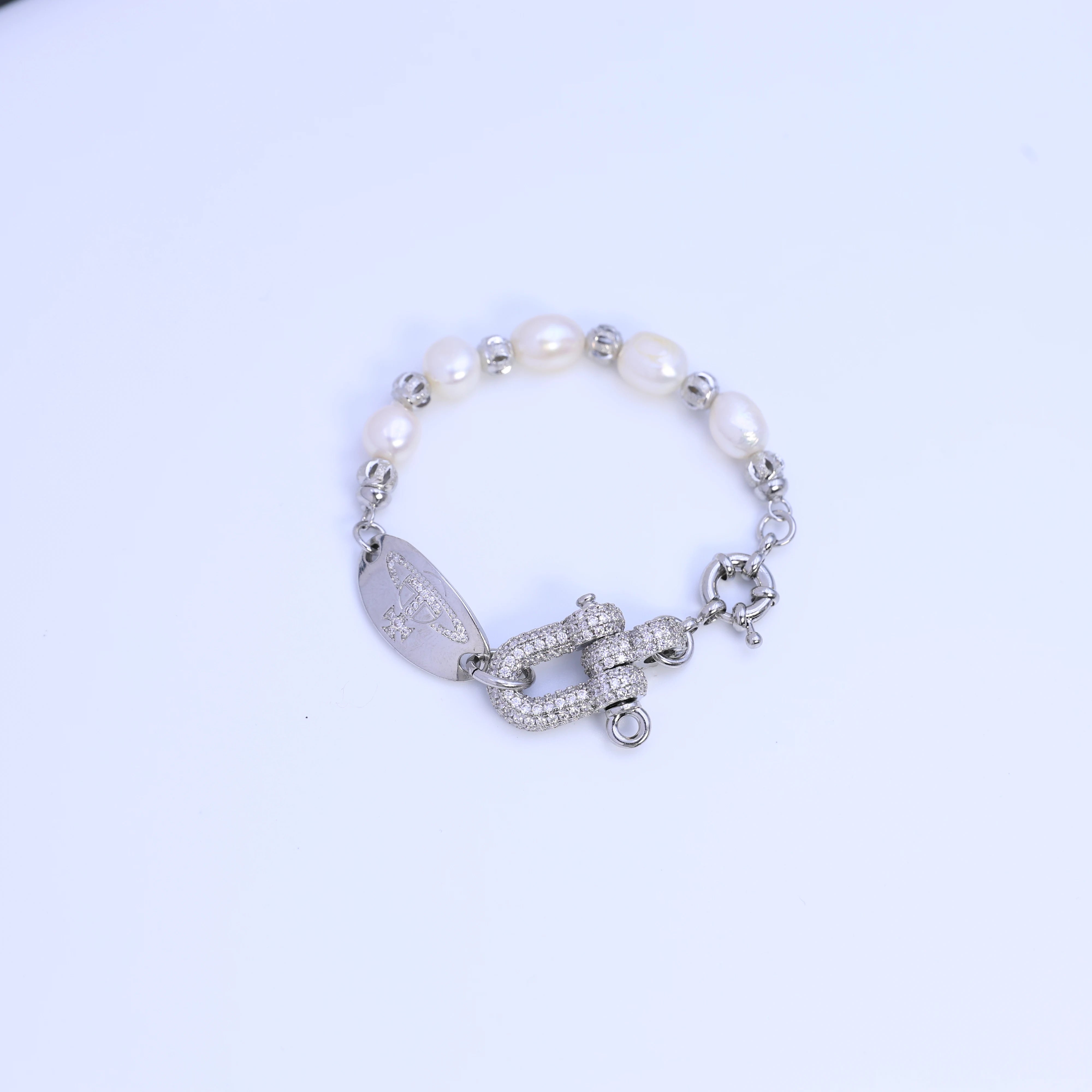Ladies' custom fashion plated 18K gold Natural freshwater pearl bracelet fashion jewelry