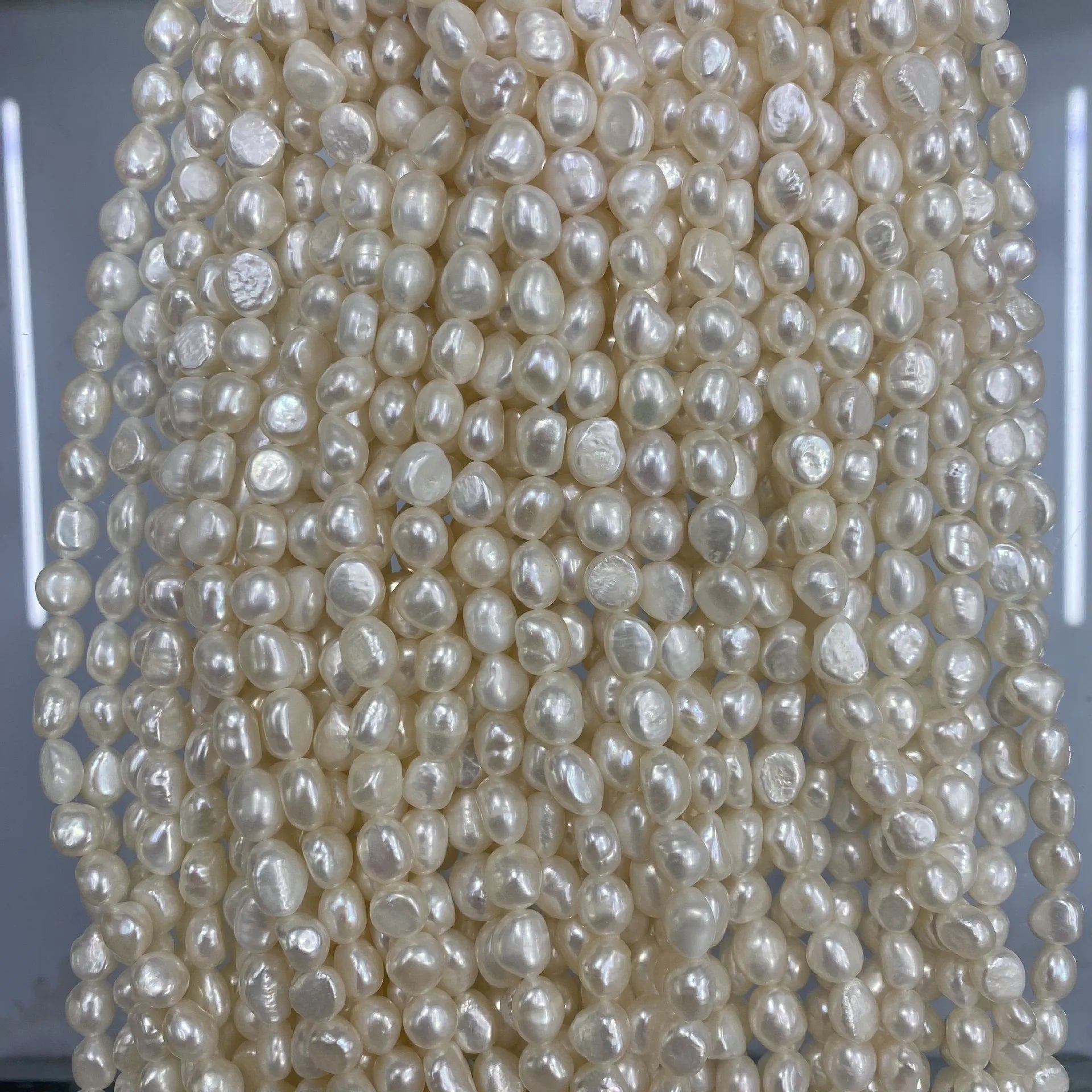 DIY Baroque Natural round Rice Shape Freshwater Pearl Beads White Loose Pearls for Jewelry Making 9-10mm pearl
