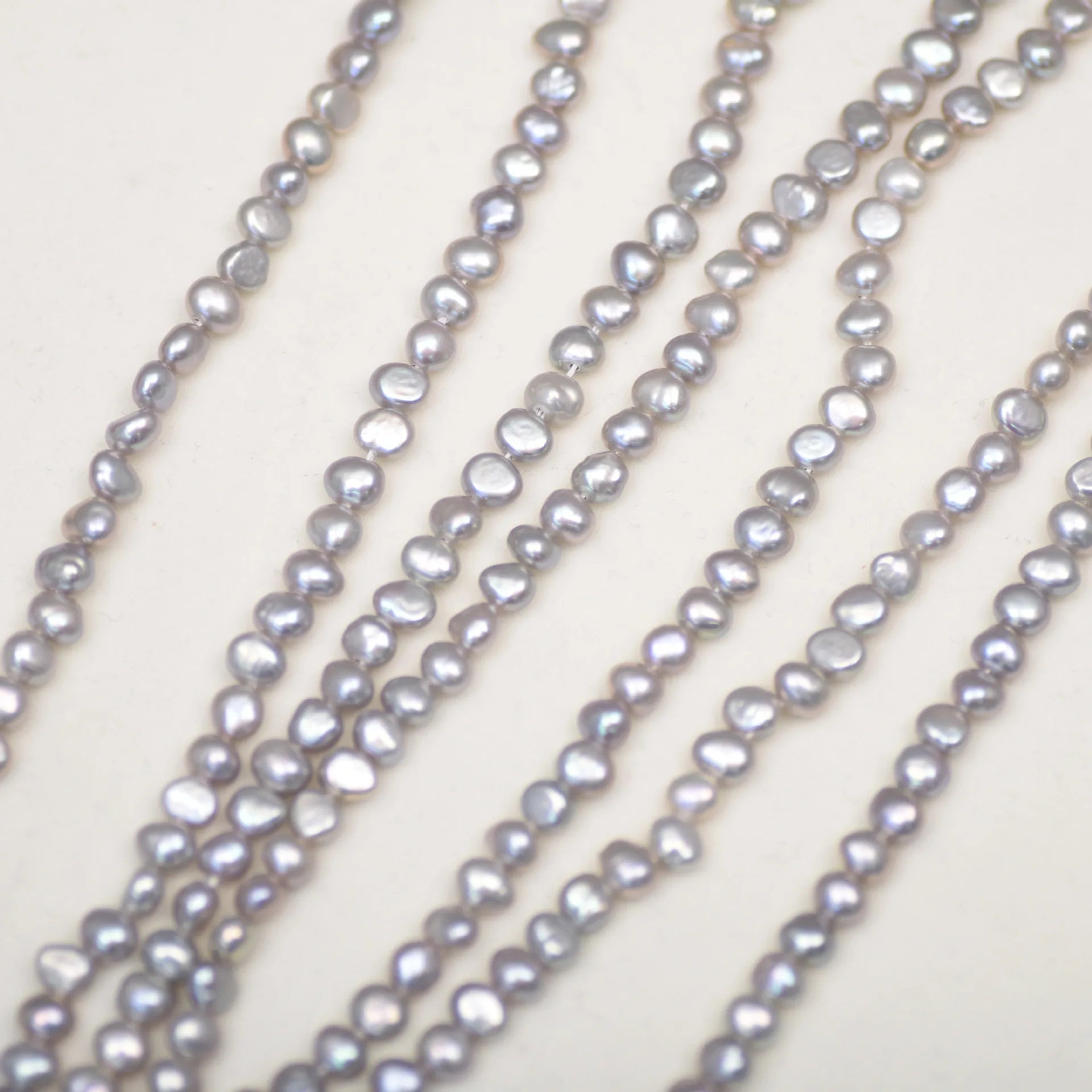 5-6mm Baroque Freshwater Pearl Bead Grey Color with Smooth Surface Natural Loose Strand Bracelet Necklace Make for Fine Jewelry