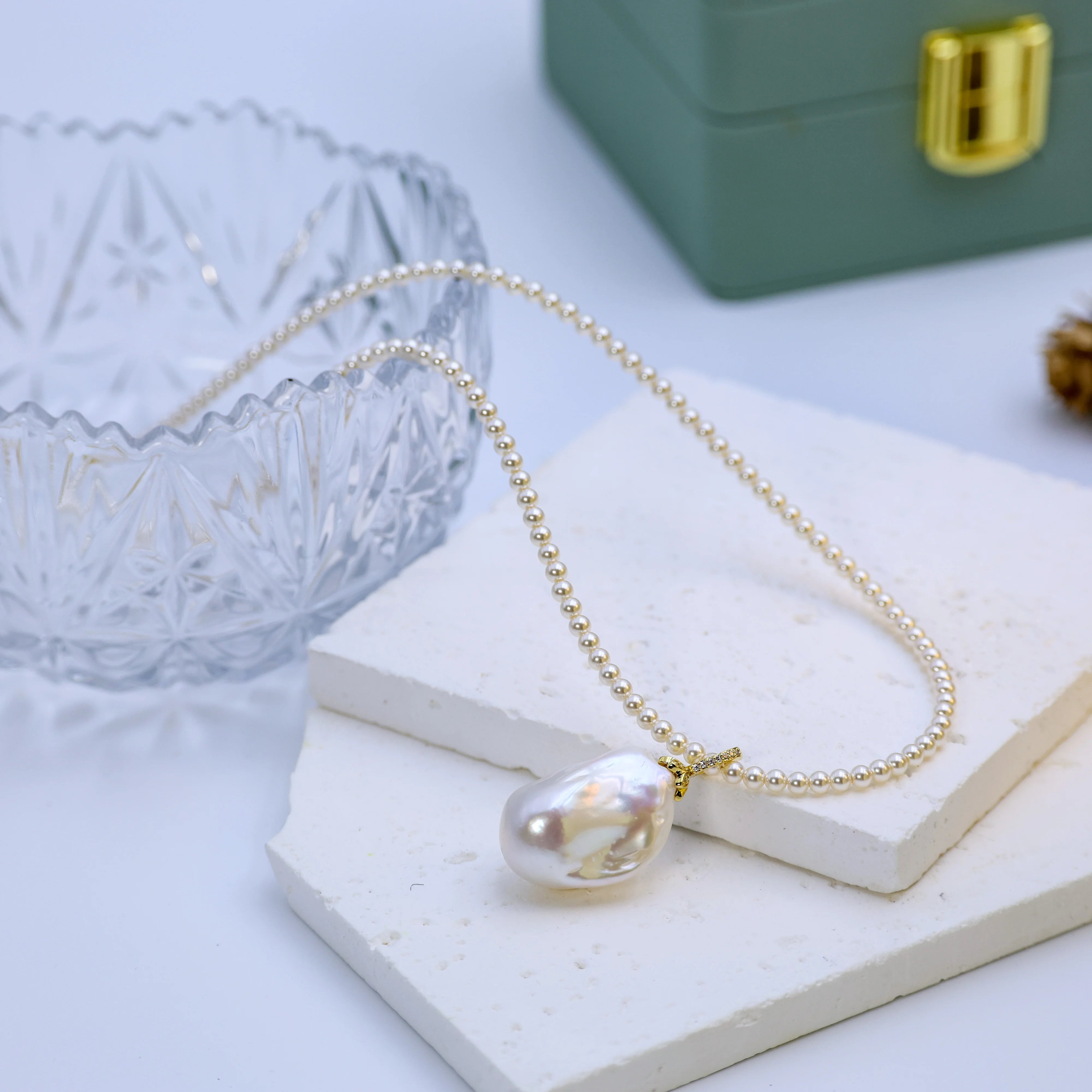 DIY Design Natural Freshwater Pearl Baroque Pearl Pendant Necklace for High end Women's Necklace Luxurious and elegant styles