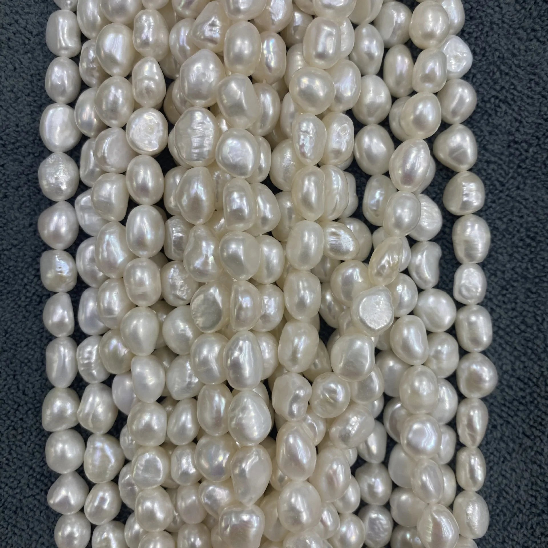 DIY Baroque Natural round Rice Shape Freshwater Pearl Beads White Loose Pearls for Jewelry Making 9-10mm pearl