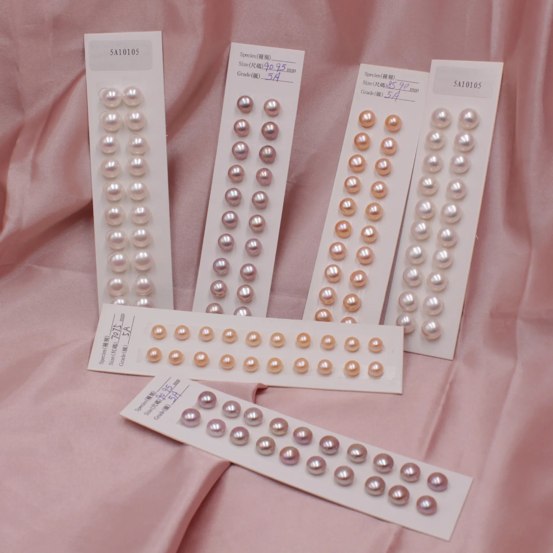 High Luster 5A Grade 5-10mm Half-Drilled Freshwater Pearls Button Shape Loose Pearls for DIY Jewelry Making