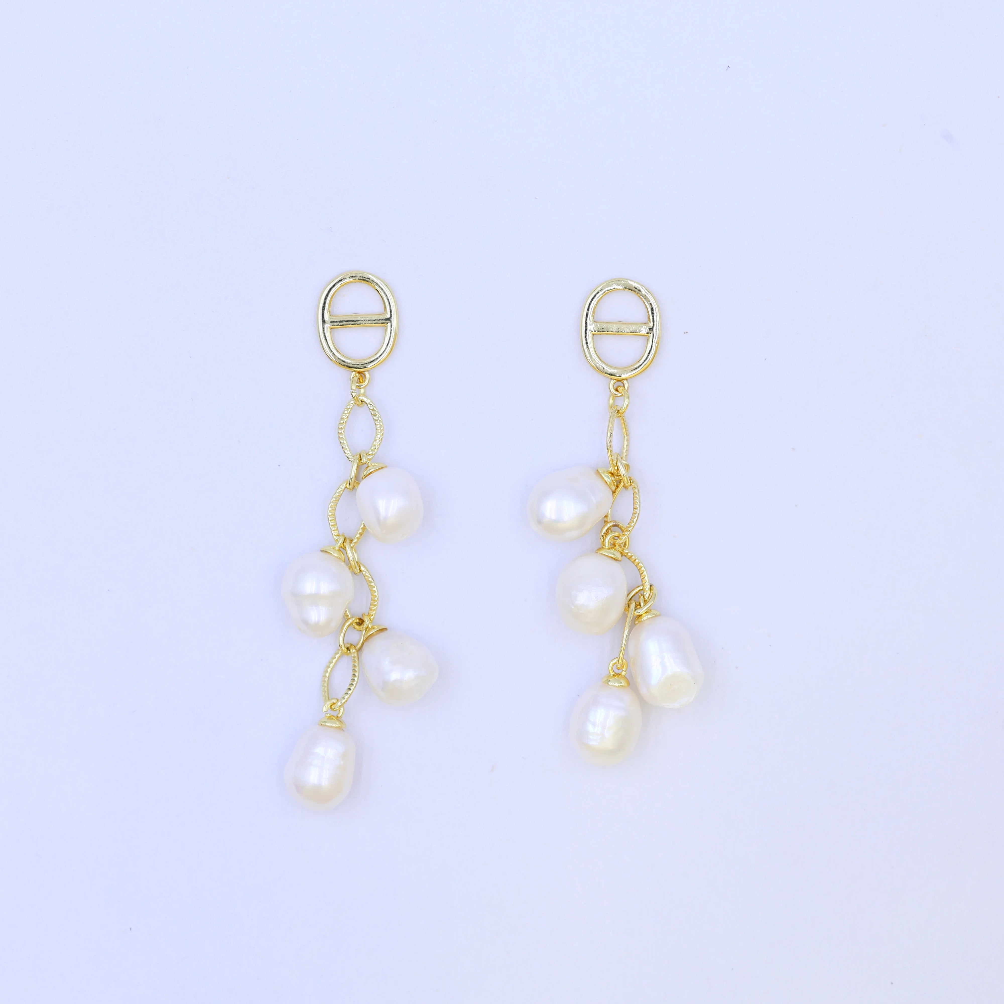 DIY Design Nature Freshwater Pearl Drop Earring Luxury Elegant Wedding Jewelry Gold Plating Gift Original Echo Eardrop