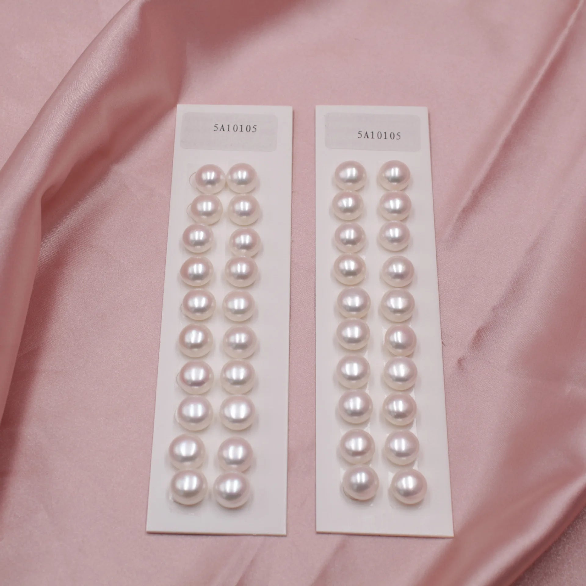 High Luster 5A Grade 5-10mm Half-Drilled Freshwater Pearls Button Shape Loose Pearls for DIY Jewelry Making