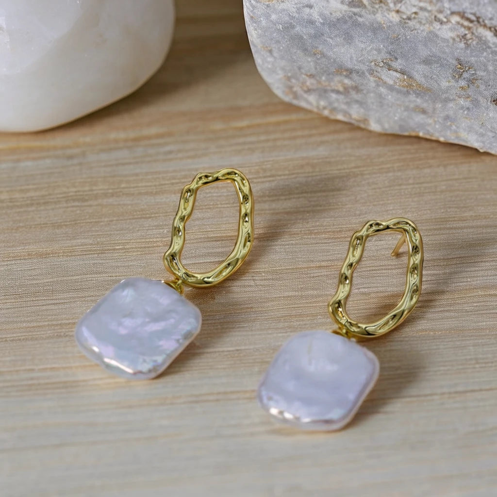 DIY Fashion Design Baroque Freshwater Pearl Drop Earrings for Women Gold Plated Trendy Fashion Jewelry Perfect Gift Idea