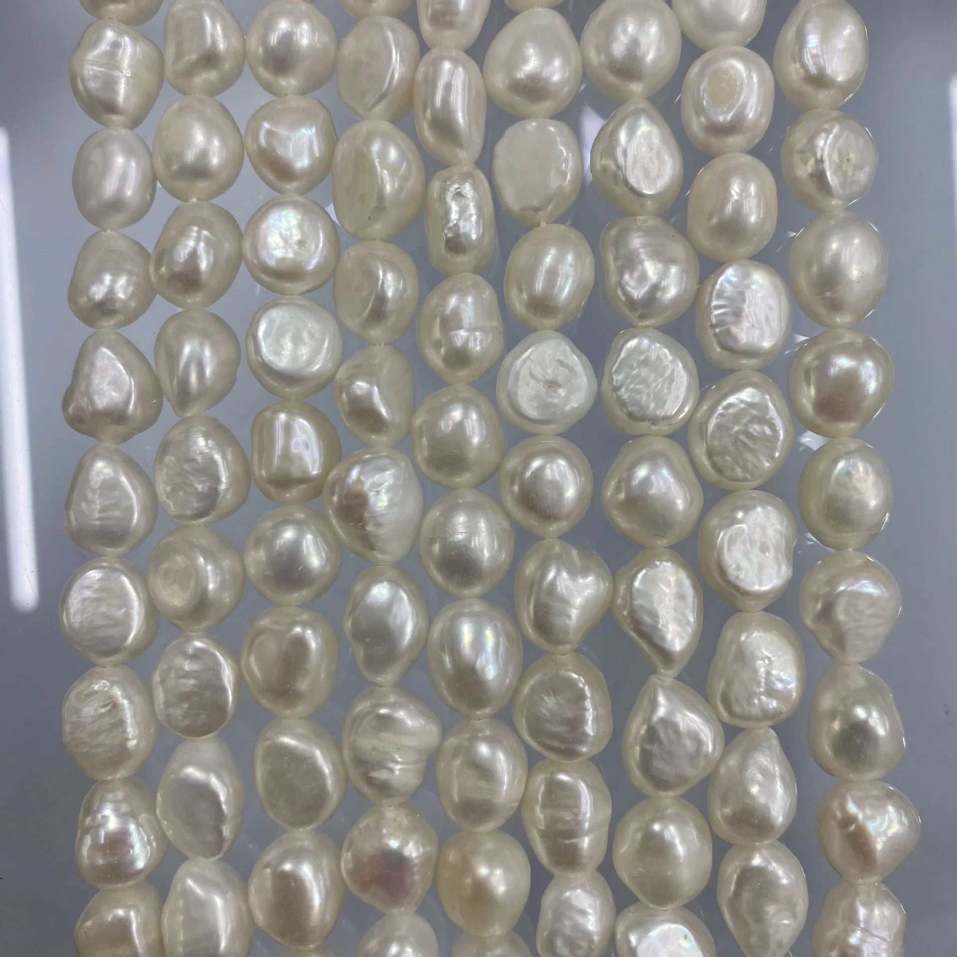 DIY Baroque Natural round Rice Shape Freshwater Pearl Beads White Loose Pearls for Jewelry Making 9-10mm pearl