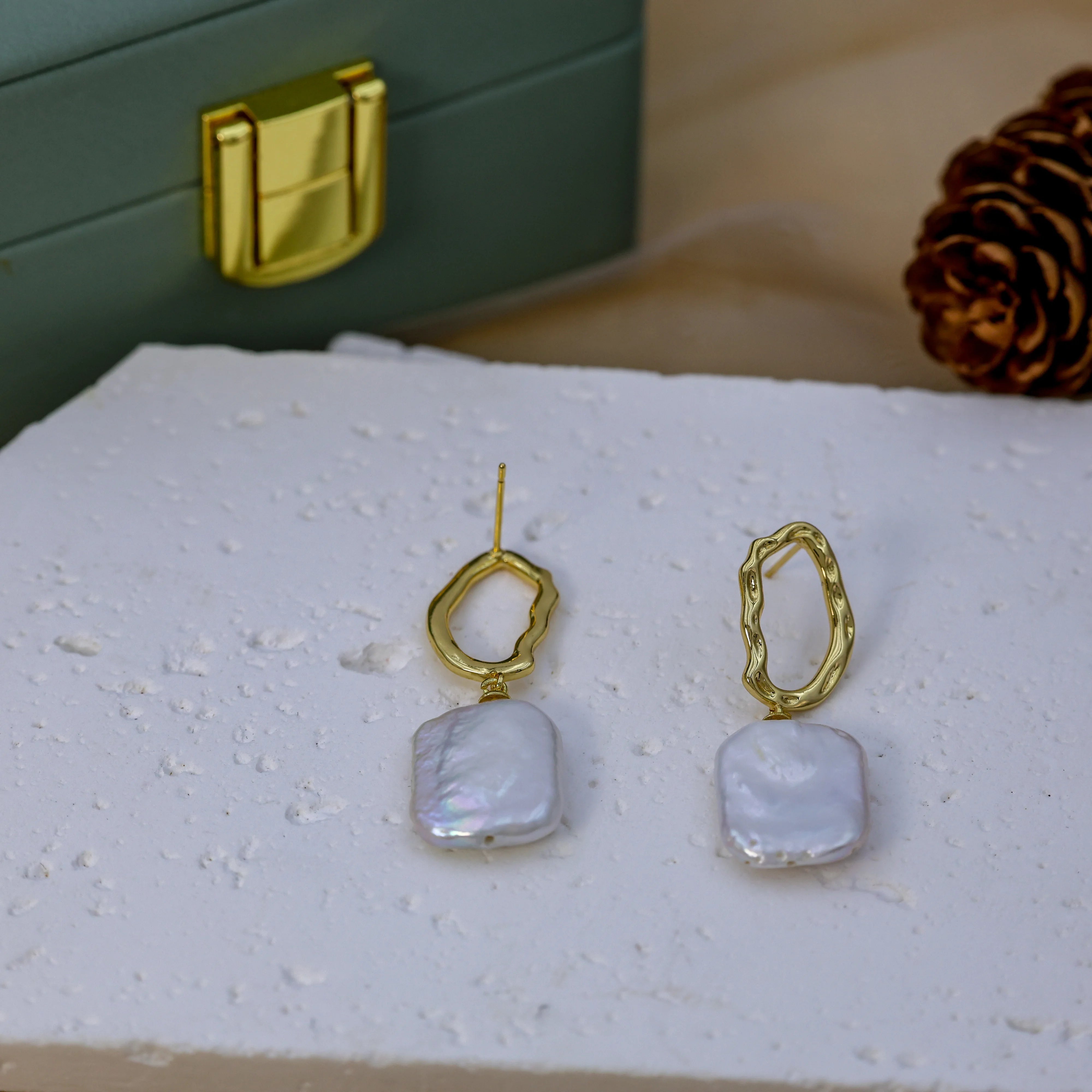 DIY Fashion Design Baroque Freshwater Pearl Drop Earrings for Women Gold Plated Trendy Fashion Jewelry Perfect Gift Idea