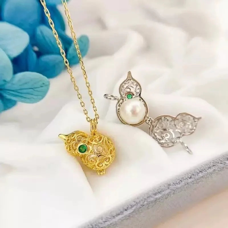 DIY fashion design 18K gold-plated freshwater natural pearl pendant necklace, suitable for women's luxurious matching