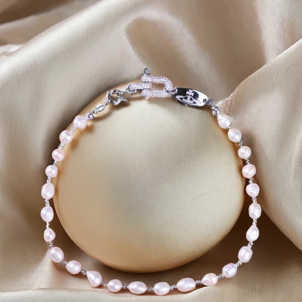 DIY Handmade Romantic Retro Natural Freshwater Pearl Necklace Gold Plated for Wedding and Party Gifts
