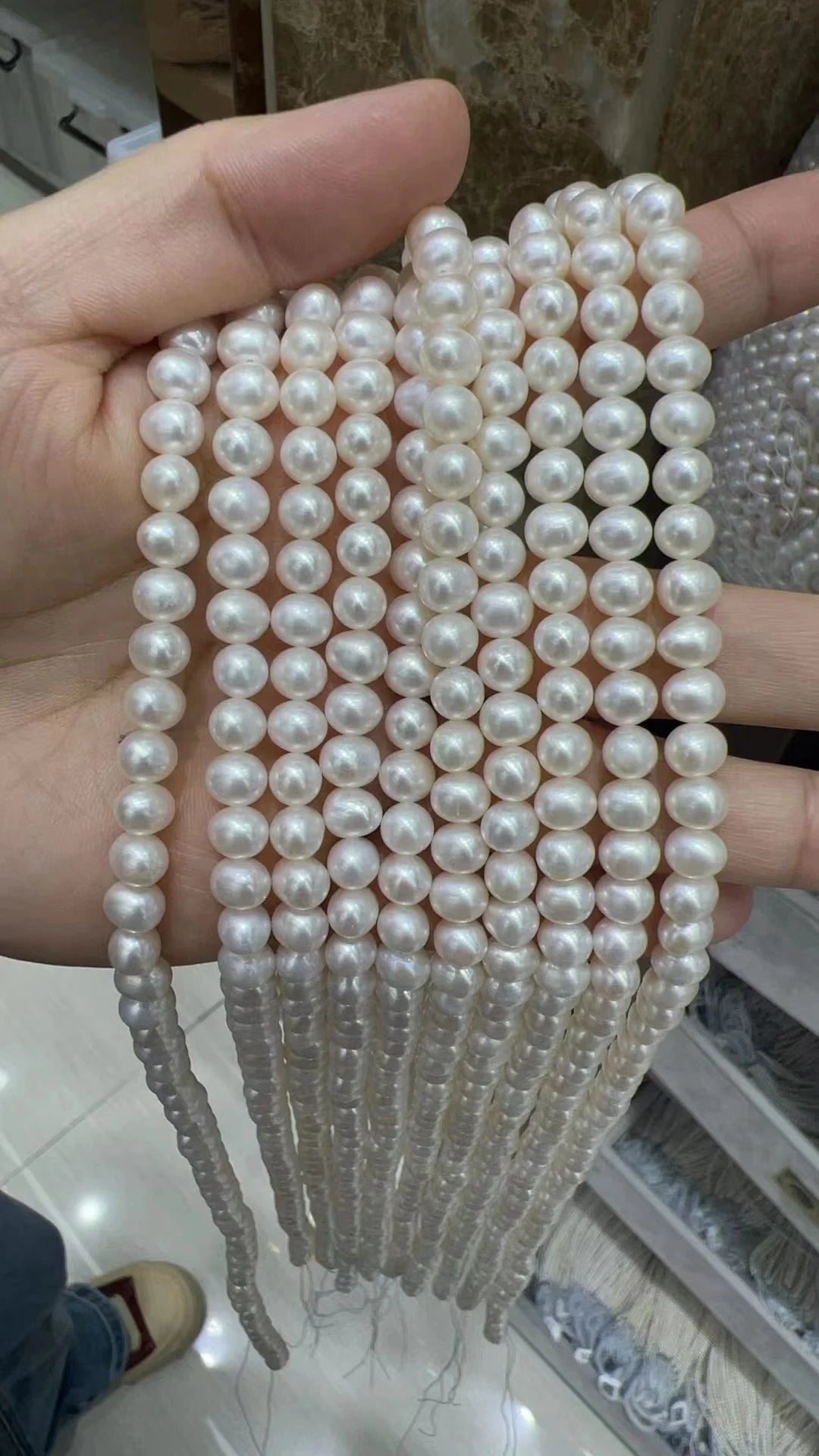4A Quality 7-8mm Bulk Freshwater Natural Pearl High End DIY Jewelry Making Pearls High Gloss and High Roundness