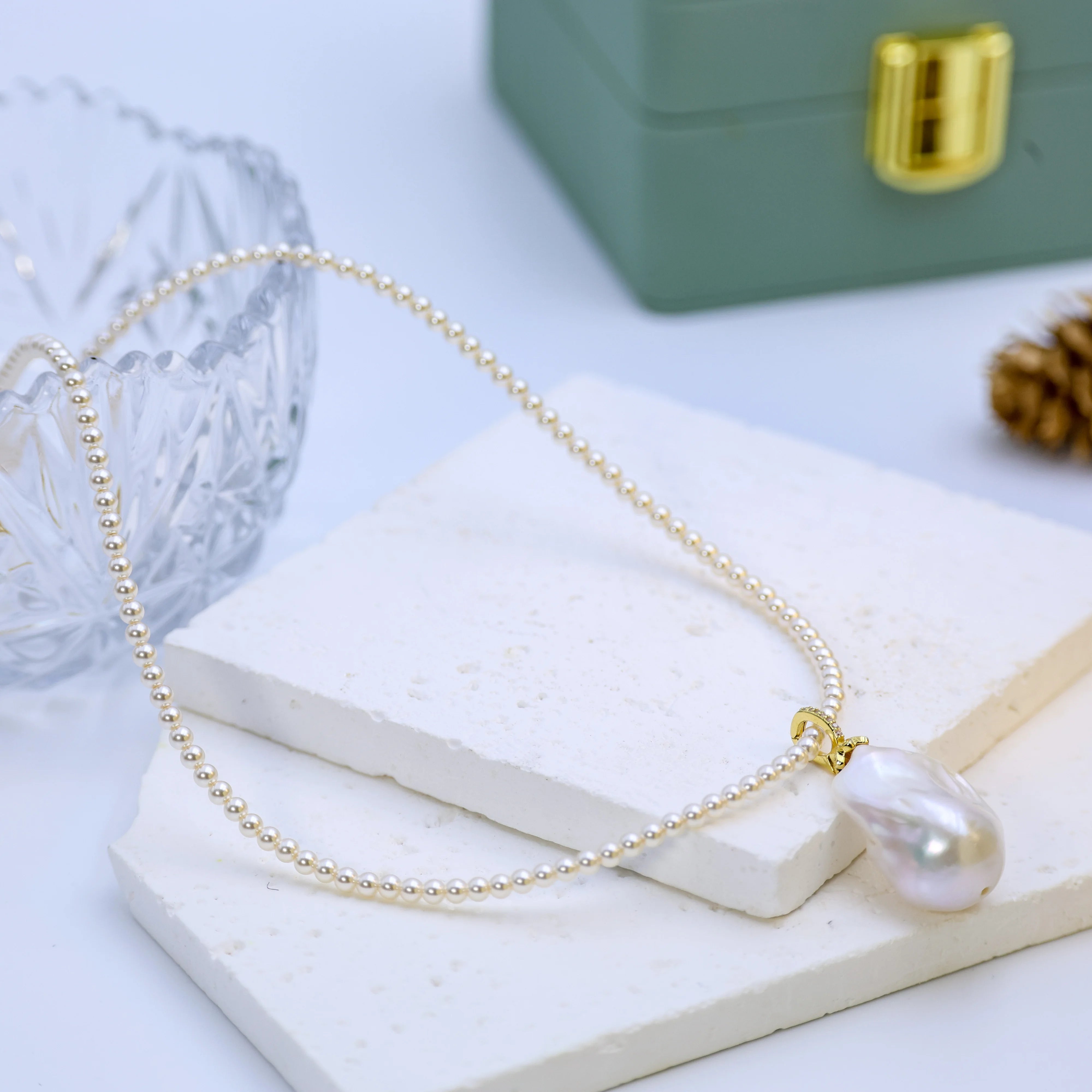 DIY Design Natural Freshwater Pearl Baroque Pearl Pendant Necklace for High end Women's Necklace Luxurious and elegant styles