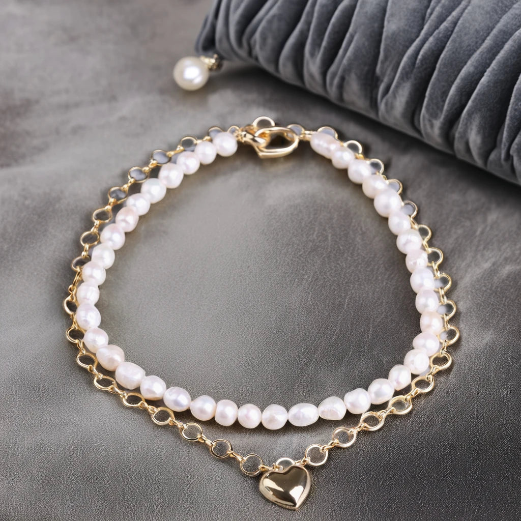 Customizable elegant gold-plated bracelet for Lady, adjustable freshwater pearl bead gold-plated fashionable jewelry