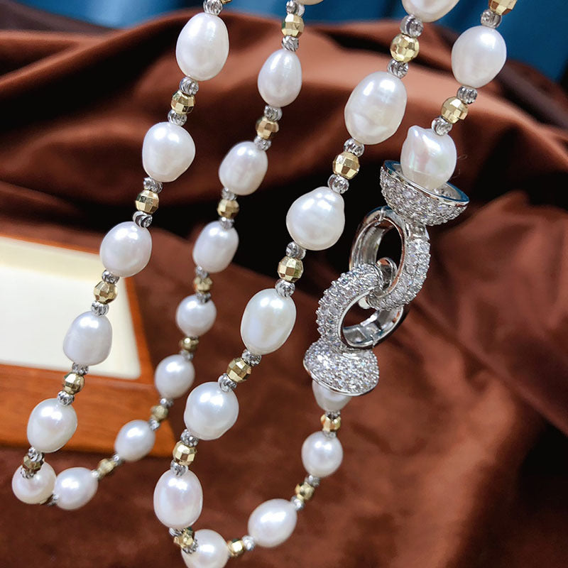 "Freshwater Pearl Necklace | Long-Length Simple Fashion for Women"