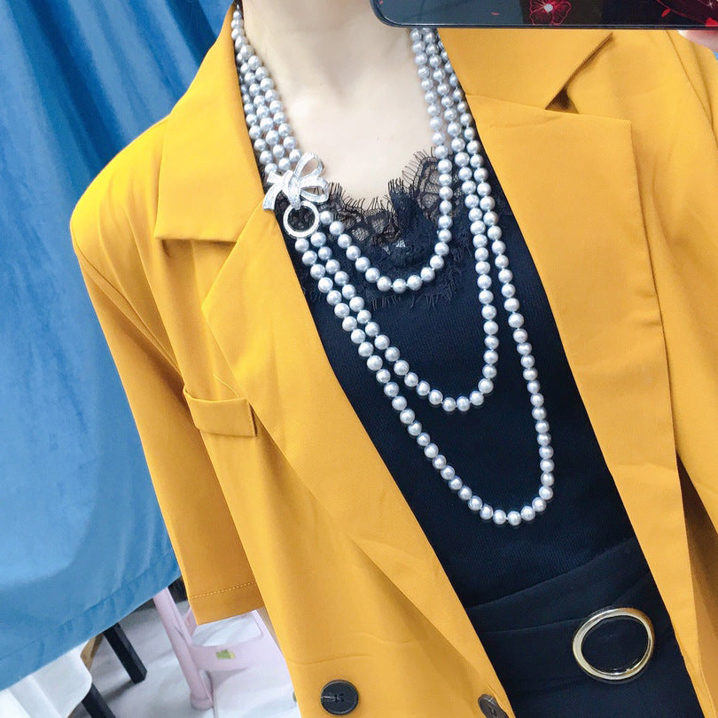 "Freshwater Pearl Necklace | Long-Length Simple Fashion for Women"