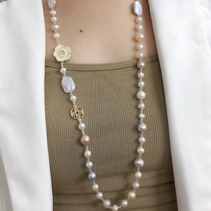 "Freshwater Pearl Necklace | Long-Length Simple Fashion for Women"