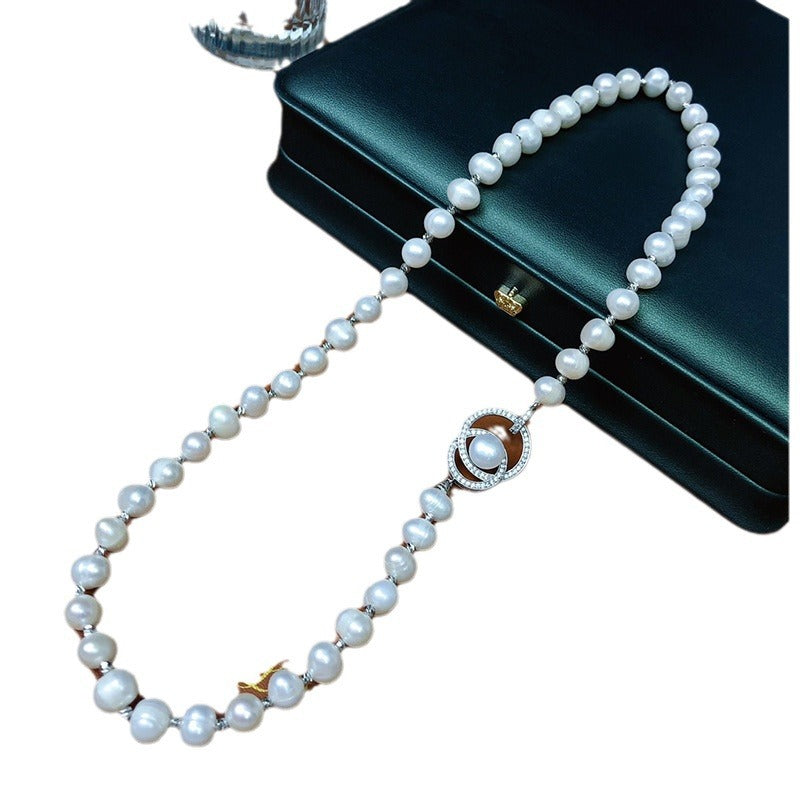 "Freshwater Pearl Necklace | Long-Length Simple Fashion for Women"