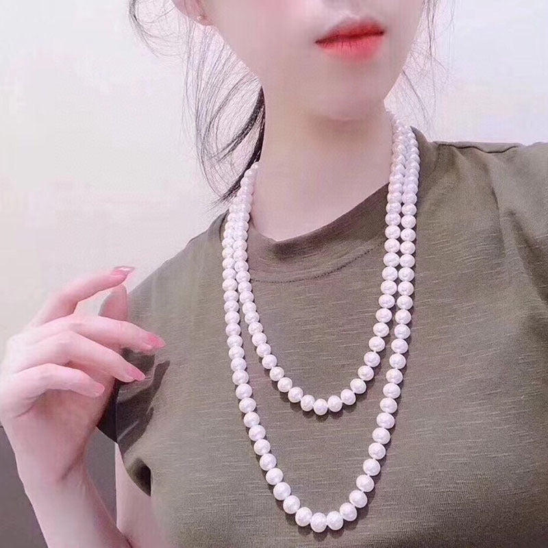 "Freshwater Pearl Necklace | Long-Length Simple Fashion for Women"
