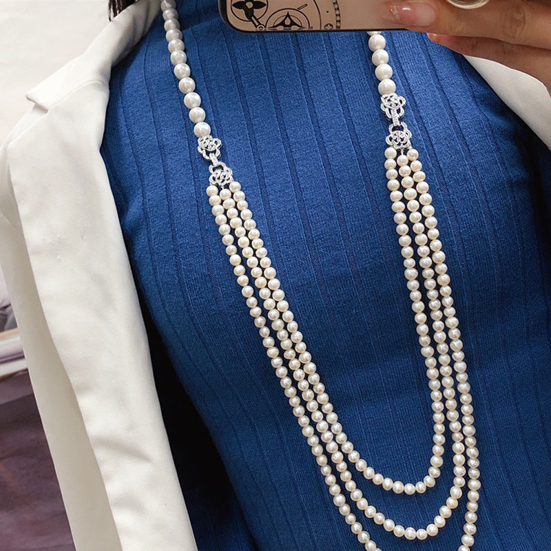 "Freshwater Pearl Necklace | Long-Length Simple Fashion for Women"