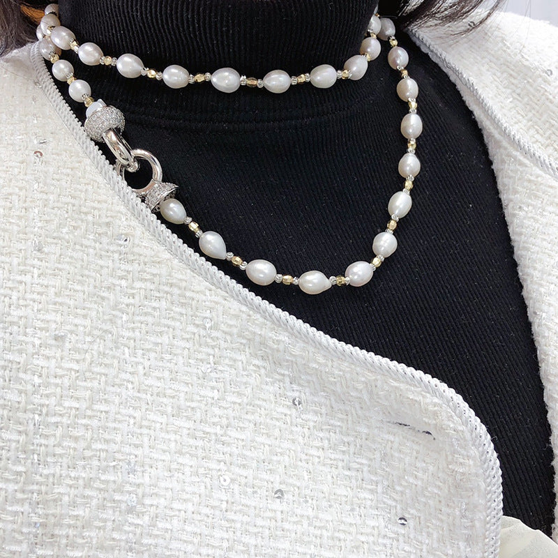 Irregular Natural Freshwater Pearl Necklace - Unique Baroque Jewelry for Women, Minimalist Luxury Versatile Fashion Accessories