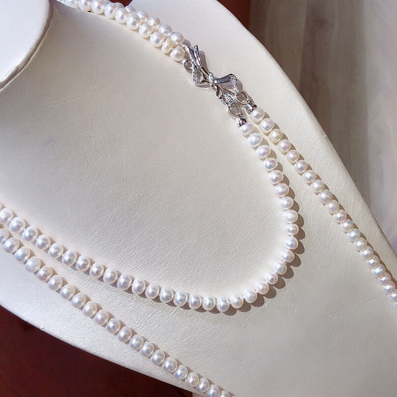"Freshwater Pearl Necklace | Long-Length Simple Fashion for Women"