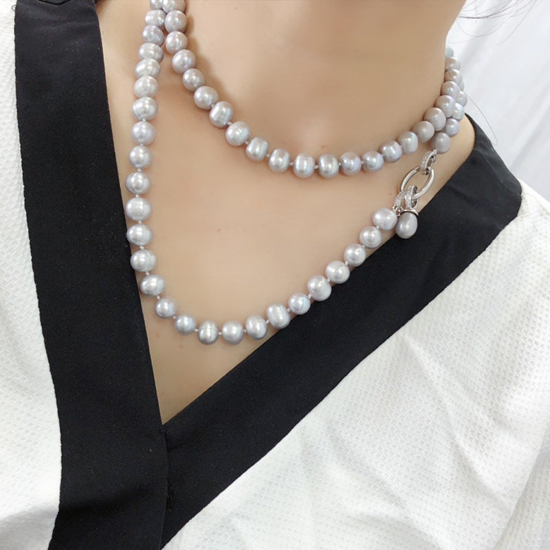 "Freshwater Pearl Necklace | Long-Length Simple Fashion for Women"