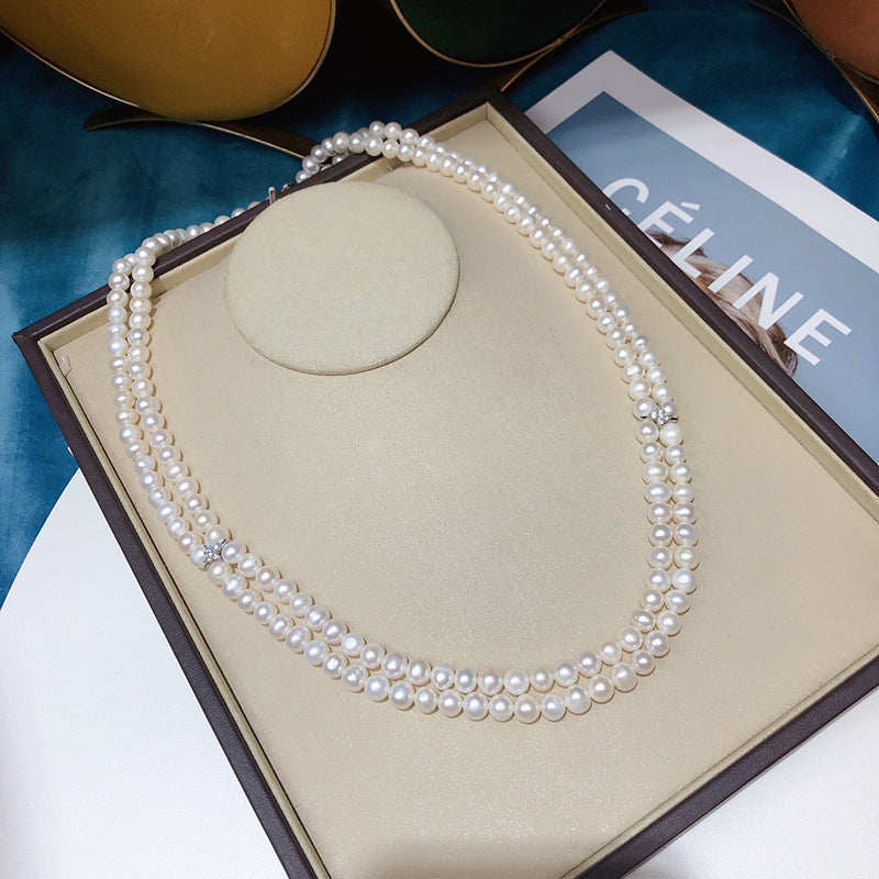 "Freshwater Pearl Necklace | Long-Length Simple Fashion for Women"