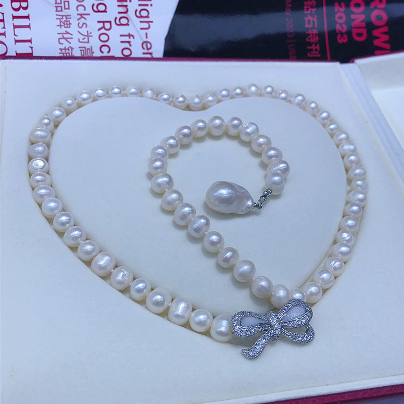 "Freshwater Pearl Necklace | Long-Length Simple Fashion for Women"