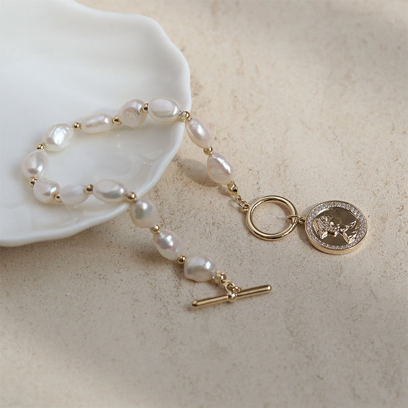 Baroque natural freshwater pearl bracelet women's fashion simple jewelry