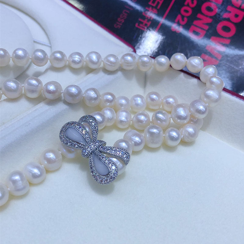 "Freshwater Pearl Necklace | Long-Length Simple Fashion for Women"