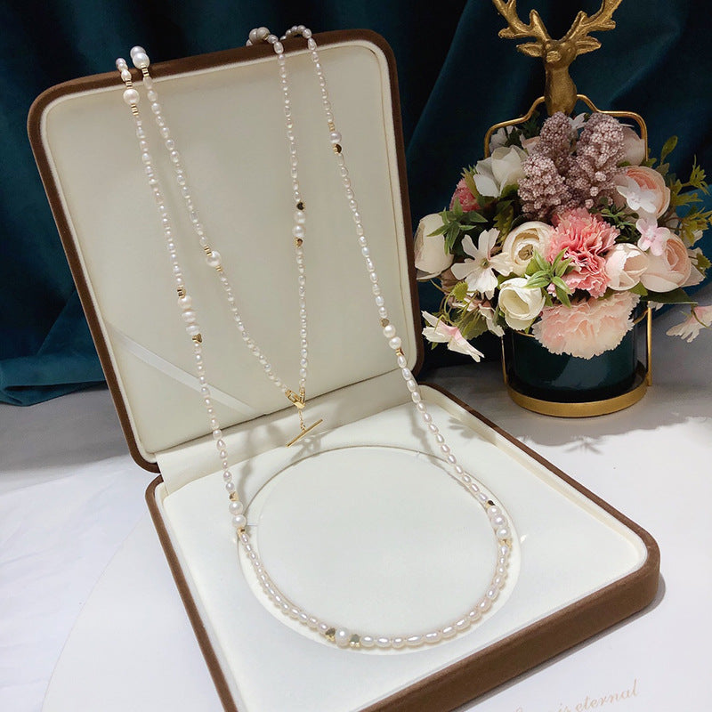 "Freshwater Pearl Necklace | Long-Length Simple Fashion for Women"