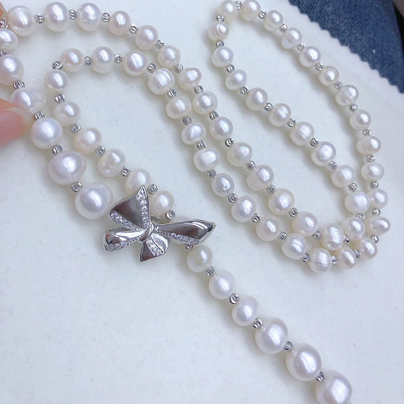 "Freshwater Pearl Necklace | Long-Length Simple Fashion for Women"
