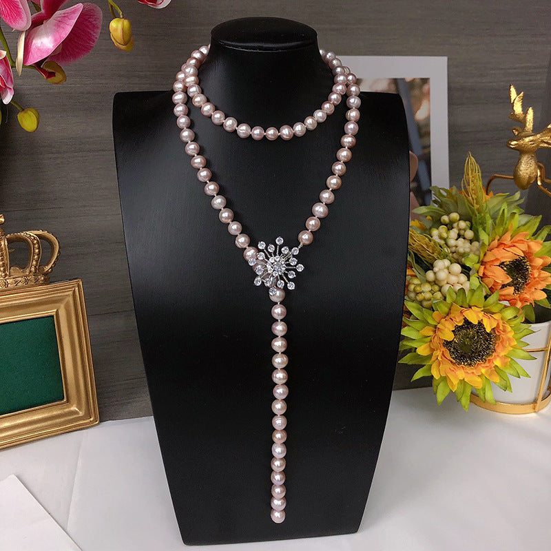 "Freshwater Pearl Necklace | Long-Length Simple Fashion for Women"
