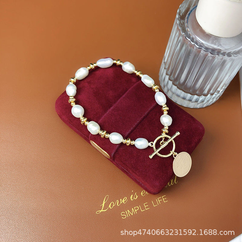 Baroque natural freshwater pearl bracelet women's fashion simple jewelry