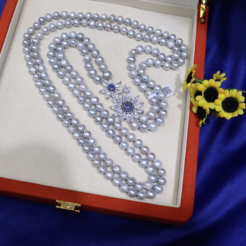 "Freshwater Pearl Necklace | Long-Length Simple Fashion for Women"