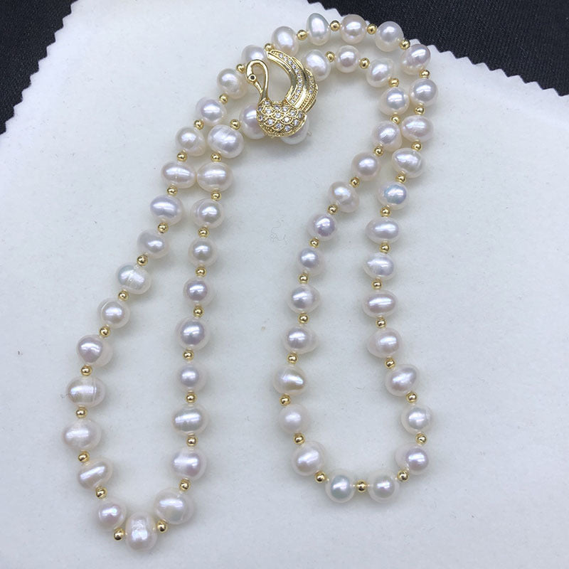 "Freshwater Pearl Necklace | Long-Length Simple Fashion for Women"
