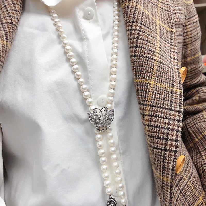 "Freshwater Pearl Necklace | Long-Length Simple Fashion for Women"