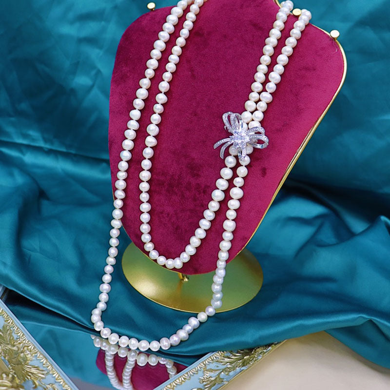 "Freshwater Pearl Necklace | Long-Length Simple Fashion for Women"