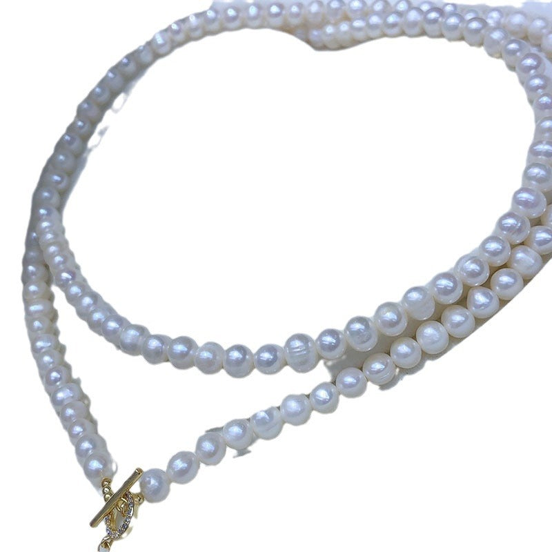 "Freshwater Pearl Necklace | Long-Length Simple Fashion for Women"