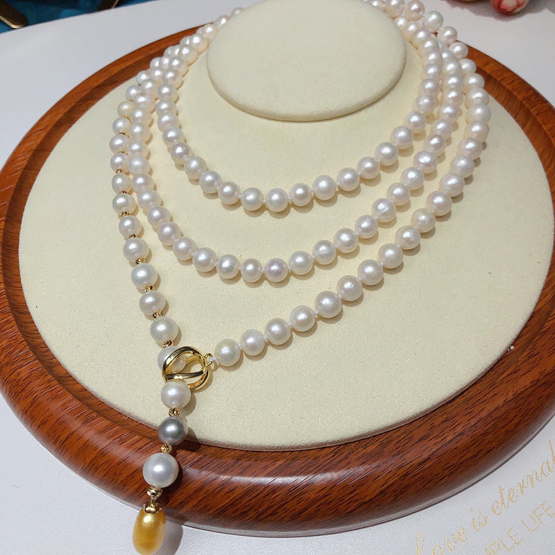 New Natural Freshwater Pearl Necklace - White Minimalist Versatile Jewelry, Unique Designer Pearl Accessories for Wholesale