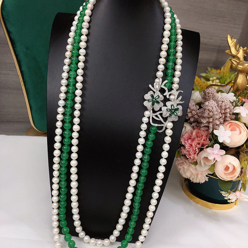 "Freshwater Pearl Necklace | Long-Length Simple Fashion for Women"